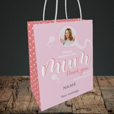 Picture of Not Swallowing, Mother's Day Design, Small Portrait Gift Bag