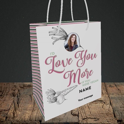 Picture of If You Were Vegan, Valentine's Design, Small Portrait Gift Bag
