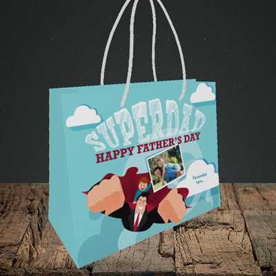 Picture of Superdad, Father's Day Design, Small Landscape Gift Bag