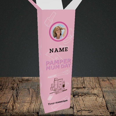 Picture of Pamper Mum Day, Mother's Day Design, Upright Bottle Box