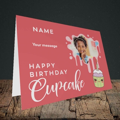 Picture of Cupcake, Birthday Design, Landscape Greetings Card