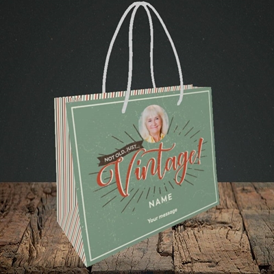 Picture of Just Vintage, Birthday Design, Small Landscape Gift Bag