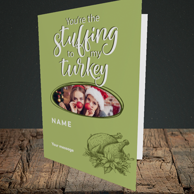 Picture of Stuffing To My Turkey, Christmas Design, Portrait Greetings Card