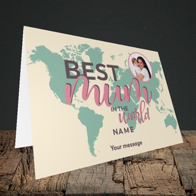 Picture of Best Mum In The World, Mother's Day Design, Landscape Greetings Card