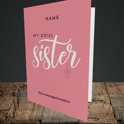 Picture of Soul Sister, (Without Photo) Birthday Design, Portrait Greetings Card