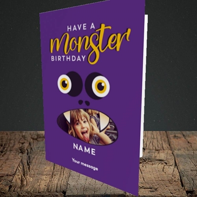 Picture of Monster Face, Birthday Design, Portrait Greetings Card