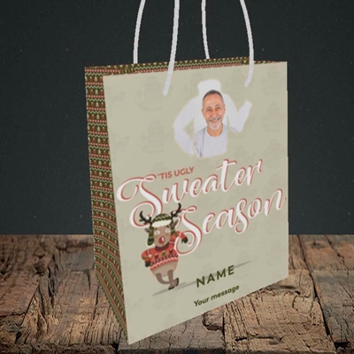 Picture of Ugly Sweater Season, Christmas Design, Small Portrait Gift Bag