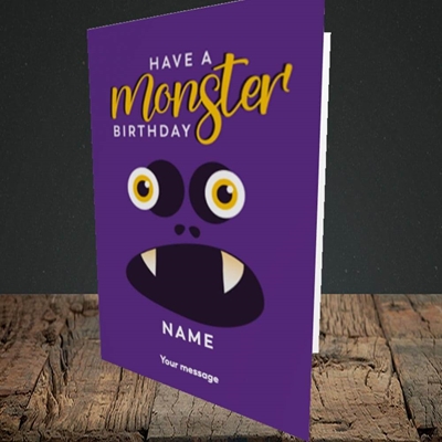 Picture of Monster Face(Without Photo), Birthday Design, Portrait Greetings Card