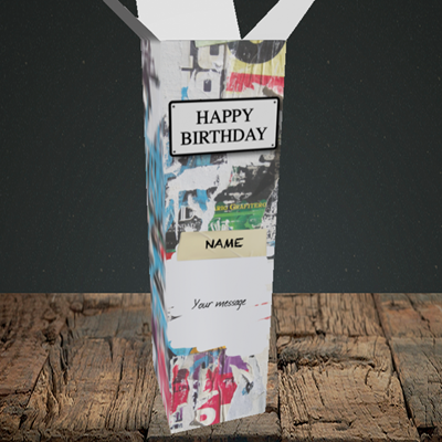 Picture of Graffiti, (Without Photo) Birthday Design, Upright Bottle Box