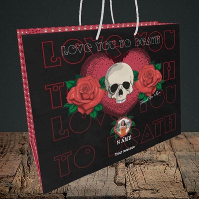 Picture of Love You To Death, Valentine's Design, Medium Landscape Gift Bag