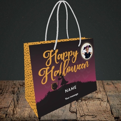 Picture of Witch On The Hill, Halloween Design, Small Landscape Gift Bag