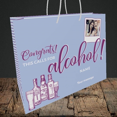 Picture of Calls For Alcohol, Celebration Design, Medium Landscape Gift Bag