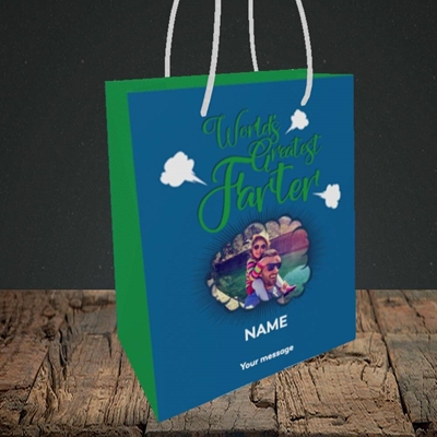 Picture of World's Greatest Farter, Father's Day Design, Small Portrait Gift Bag