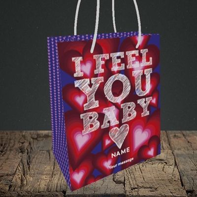 Picture of I Feel You Baby(Without Photo), Valentine's Design, Small Portrait Gift Bag