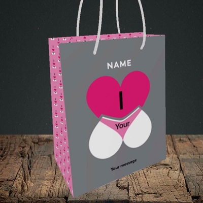 Picture of I Love Your Bum(Without Photo), Valentine's Design, Small Portrait Gift Bag