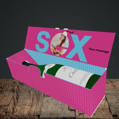 Picture of Sex Bomb - Pink, Valentine's Design, Lay-down Bottle Box