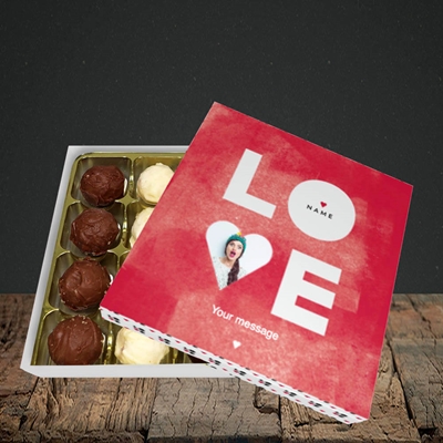 Picture of Love Type (Stacked), Valentine Design, Choc 16