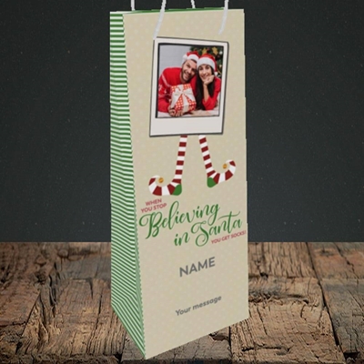 Picture of Believing In Santa, Christmas Design, Bottle Bag