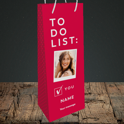 Picture of To Do List, Valentine's Design, Bottle Bag