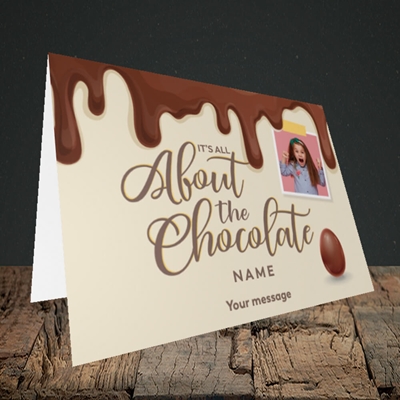 Picture of All About The Chocolate, Easter Design, Landscape Greetings Card