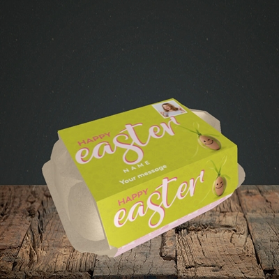 Picture of Bow Bunny Egg, Easter Design, 6 Egg Box