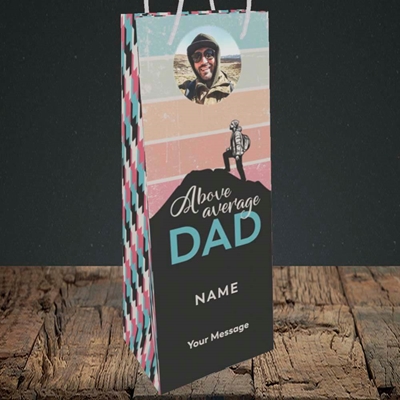 Picture of Above Average Dad, Father's Day Design, Bottle Bag