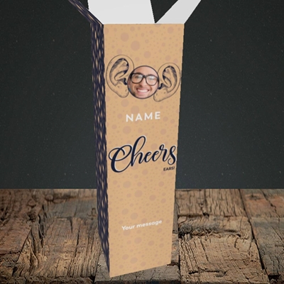 Picture of Cheers Ears, Thank You Design, Upright Bottle Box