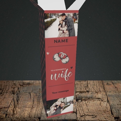 Picture of Wonderful Wife, Valentine's Design, Upright Bottle Box