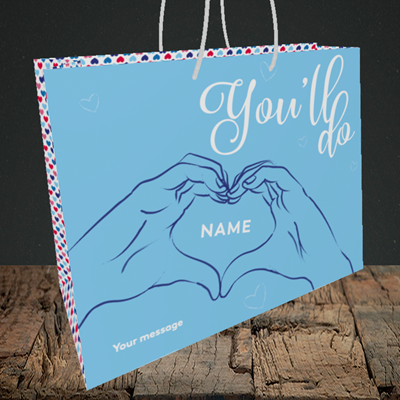 Picture of You'll Do(Without Photo), Valentine's Design, Medium Landscape Gift Bag