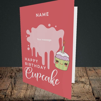 Picture of Cupcake(Without Photo), Birthday Design, Portrait Greetings Card