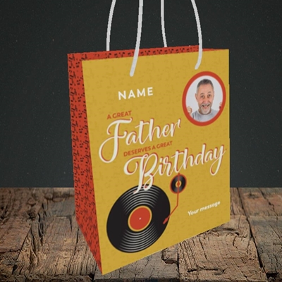 Picture of Great Father, Birthday Design, Small portrait Gift Bag