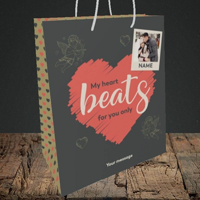 Picture of Beats For You, Valentine's Design, Medium Portrait Gift Bag