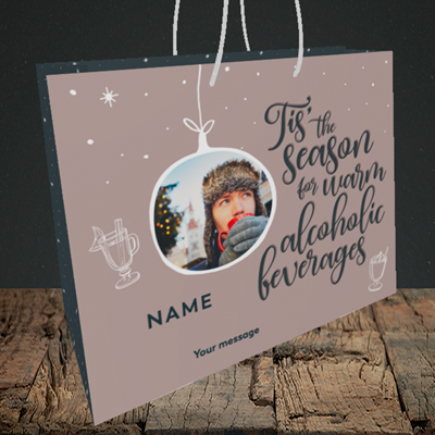 Picture of Tis The Season, Christmas Design, Medium Landscape Gift Bag