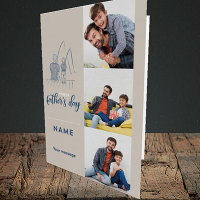 Picture of Father & Son, Father's Day Design, Portrait Greetings Card