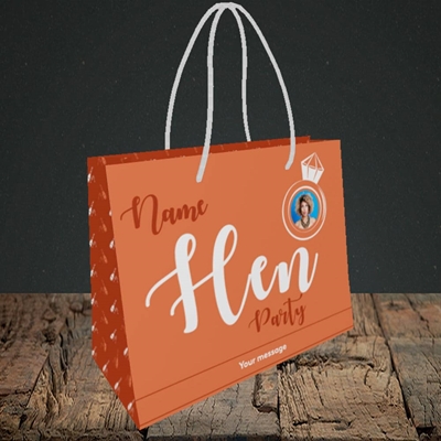 Picture of Hen Party Orange, Wedding Design, Small Landscape Gift Bag