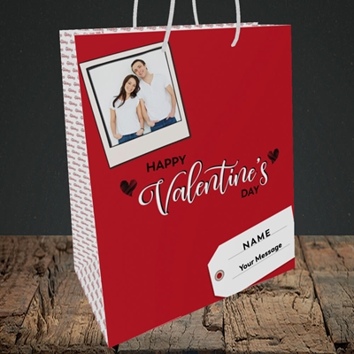 Picture of 2.A Valentine's Polaroid, Valentine's Design, Medium Portrait Gift Bag