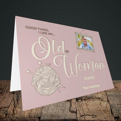 Picture of Older Woman, Birthday Design, Landscape Greetings Card