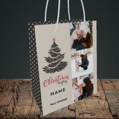 Picture of Tree & Wishes, Christmas Design, Small Portrait Gift Bag