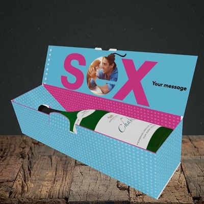 Picture of Sex Bomb - Blue, Valentine's Design, Lay-down Bottle Box