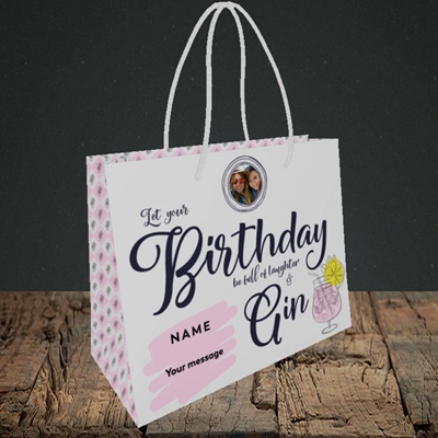 Picture of Birthday Full Of Gin, Birthday Design, Small Landscape Gift Bag