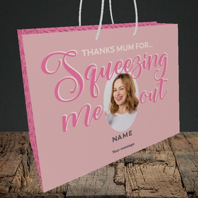 Picture of Squeezing Me Out, Mother's Day Design, Medium Landscape Gift Bag