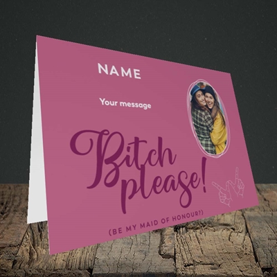 Picture of Bitch Please!, Wedding Design, Landscape Greetings Card