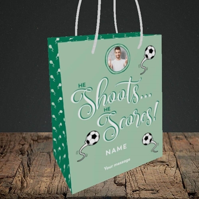 Picture of He Shoots He Scores, Pregnancy Design, Small portrait Gift Bag