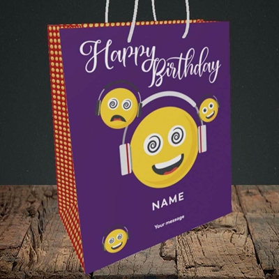 Picture of Smileys, (Without Photo) Birthday Design, Medium Portrait Gift Bag