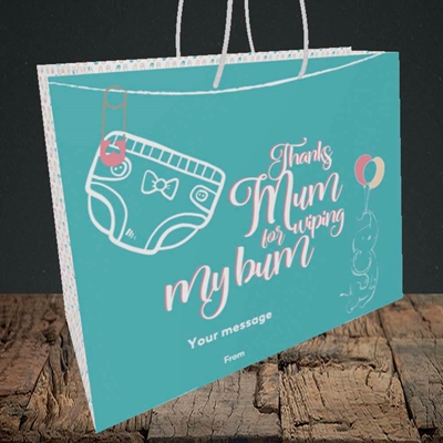 Picture of Wiping My Bum(Without Photo), Mother's Day Design, Medium Landscape Gift Bag