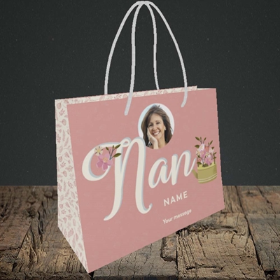 Picture of Nan Kettle Of Flowers, Birthday Design, Small Landscape Gift Bag