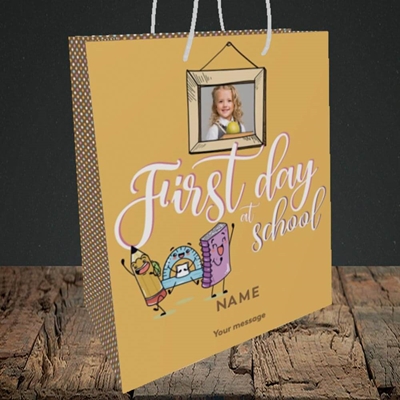 Picture of First Day At School, Good Luck Design, Medium Portrait Gift Bag