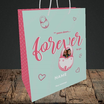 Picture of Forever To Go, Anniversary Design, Medium Portrait Gift Bag