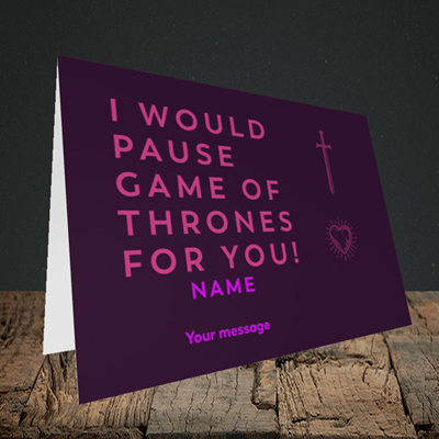 Picture of Game Of Thrones, (Without Photo) Valentine's Design, Landscape Greetings Card
