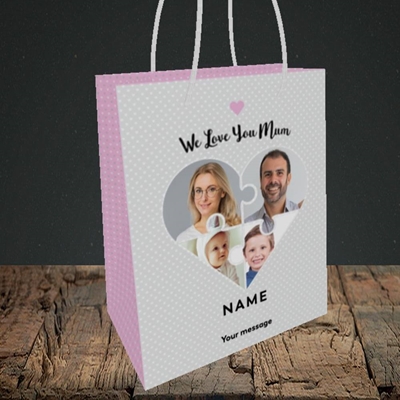 Picture of Love You Mum-Puzzle, Mother's Day Design, Small Portrait Gift Bag